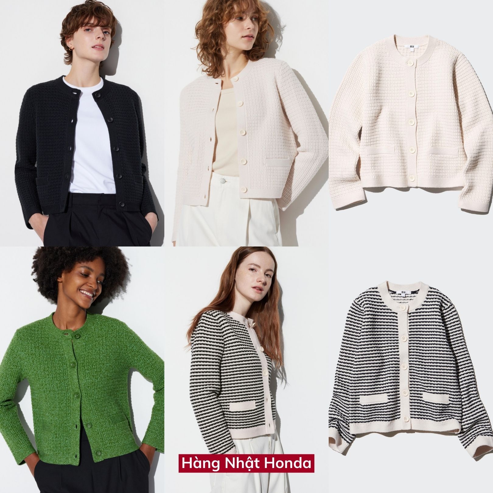 [Auth UniqIo] Áo Khoác Len Cardigan Nữ - Tag Nhật