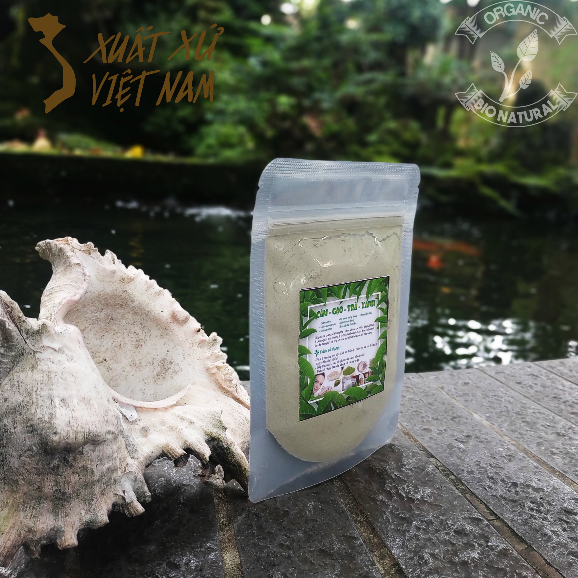 [HCM][BIONATURALVN] Bột đắp mặt nạ Cám Gạo Trà Xanh HANDMADE 50gr