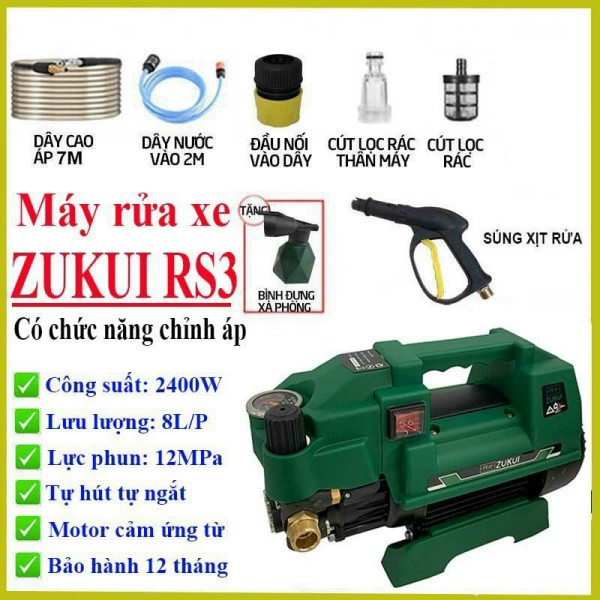 Máy rửa xe chỉnh áp Zukui RS3 2400W  - máy rửa máy lạnh Điện máy miền trung