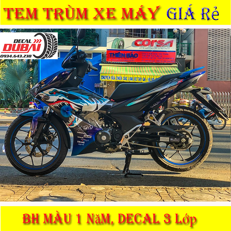 Tem Trùm Winner X Cá Mập Xanh Tím Mẫu Mới