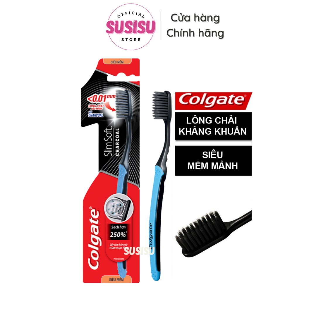Toothbrush Colgate slim soft charcoal (soft) 1 piece