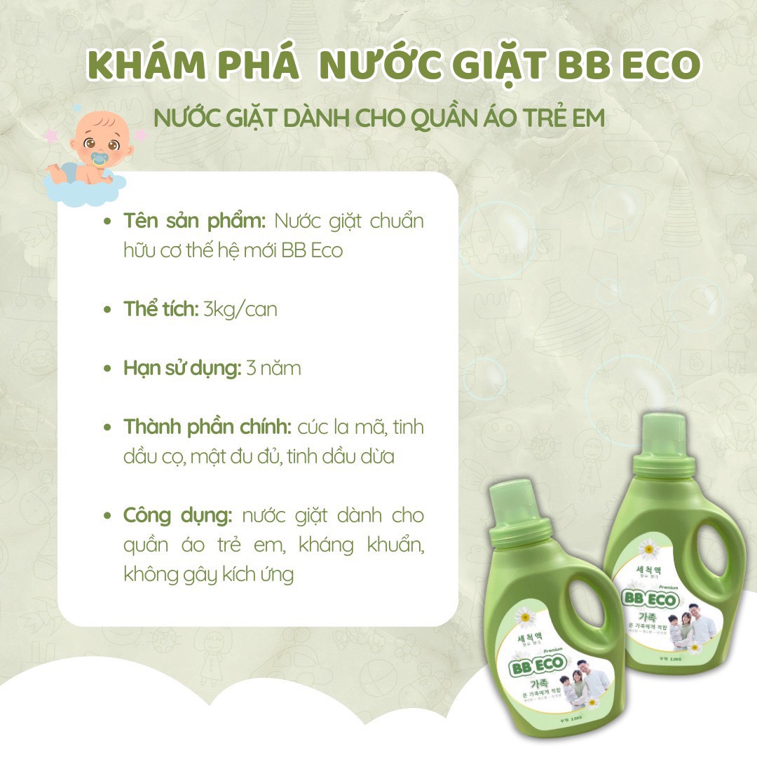 Nước giặt hữu cơ BB ECO thế hệ mới