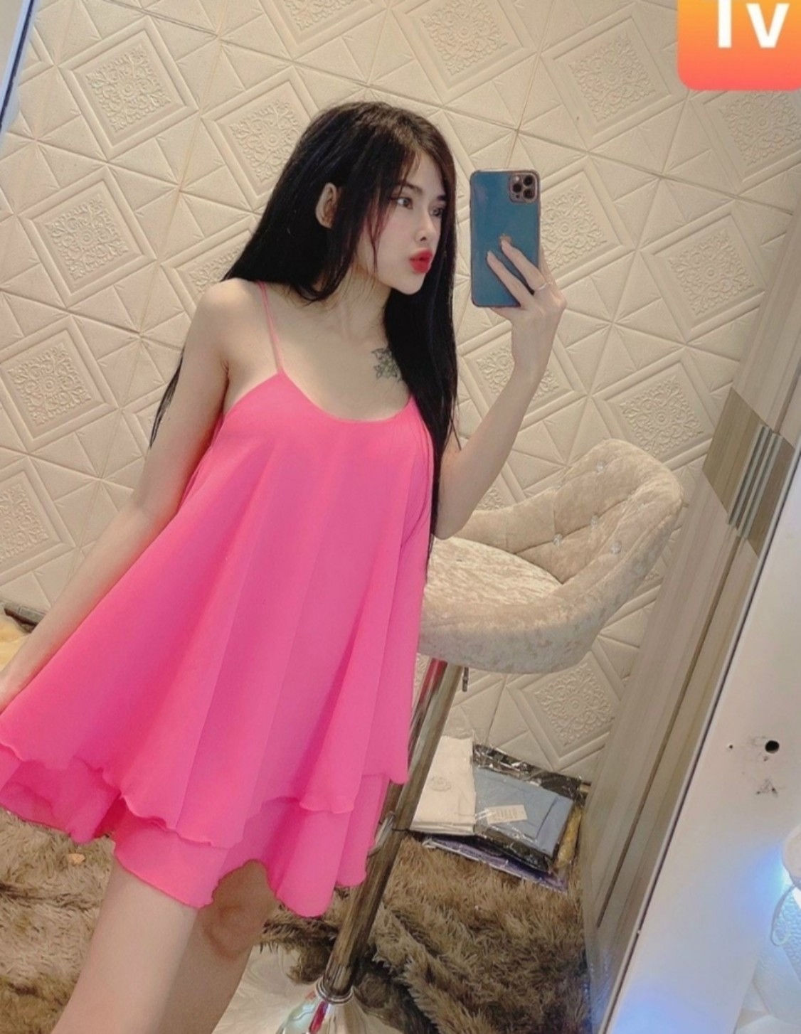 Đầm ngủ kiểu dây chéo lưng đầm ngủ kiểu ngắn sexy form đầm voan kiểu xòe đầm ngủ đẹp đầm giá rẻ form 50kg