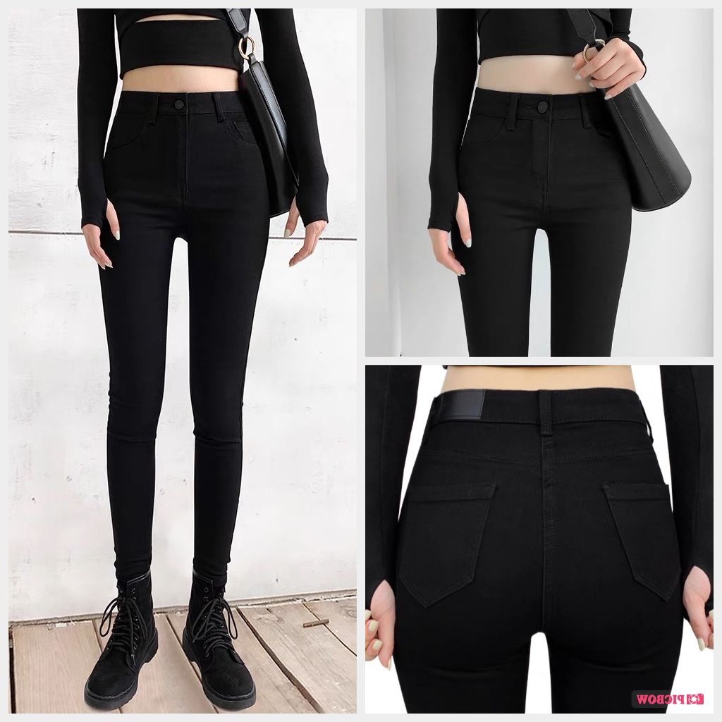 QUẦN JEAN ĐEN TRƠN NỮ LƯNG CAO CHẤT LIỆU CO GIÃN TỐT PHƯƠNG VI FASHION