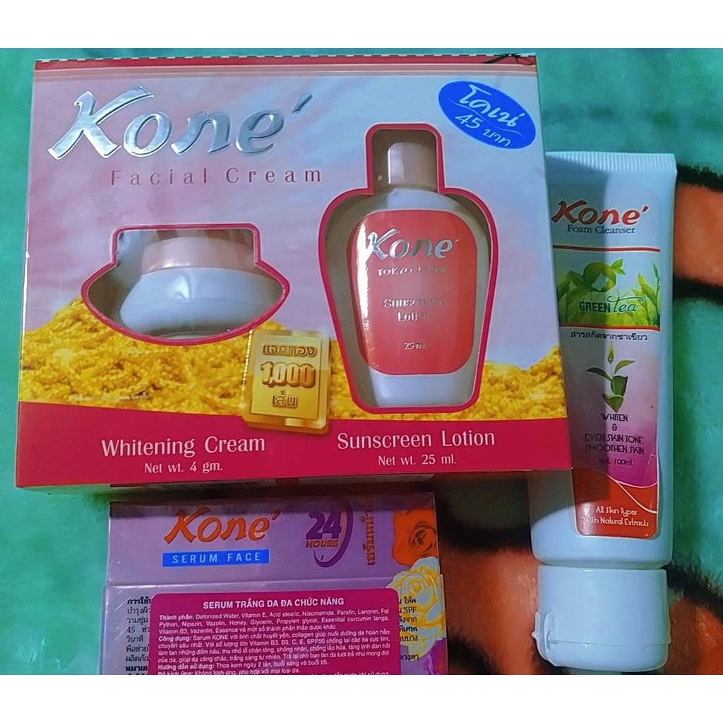 combo kone mụn thái lan ( kem + sữa rửa mặt + serum )