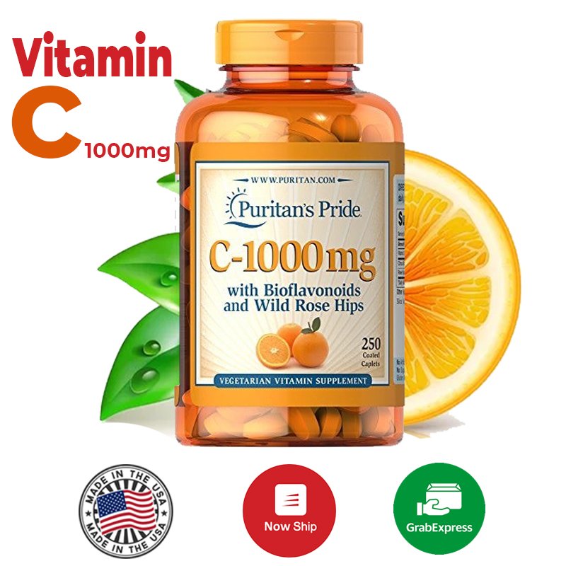 Vitamin C 1000mg dạng viên uống  dưỡng trắng giảm thâm tốt hơn gấp nhiều lần dạng serum Vitamin C 1000mg Puritan's Pride 250 viên