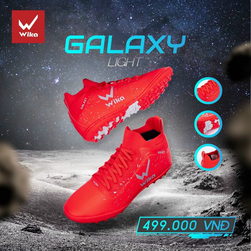 Giày Đá Bóng Nam Wika Cp10, Galaxy, flash, khâu full đế.