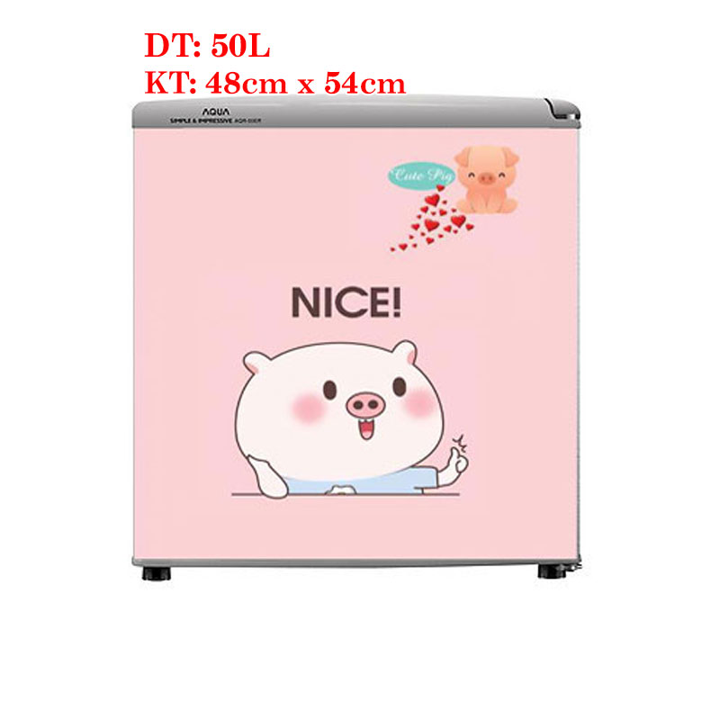 [HCM]Decal trang trí tủ lạnh 50l mẫu Pig cute