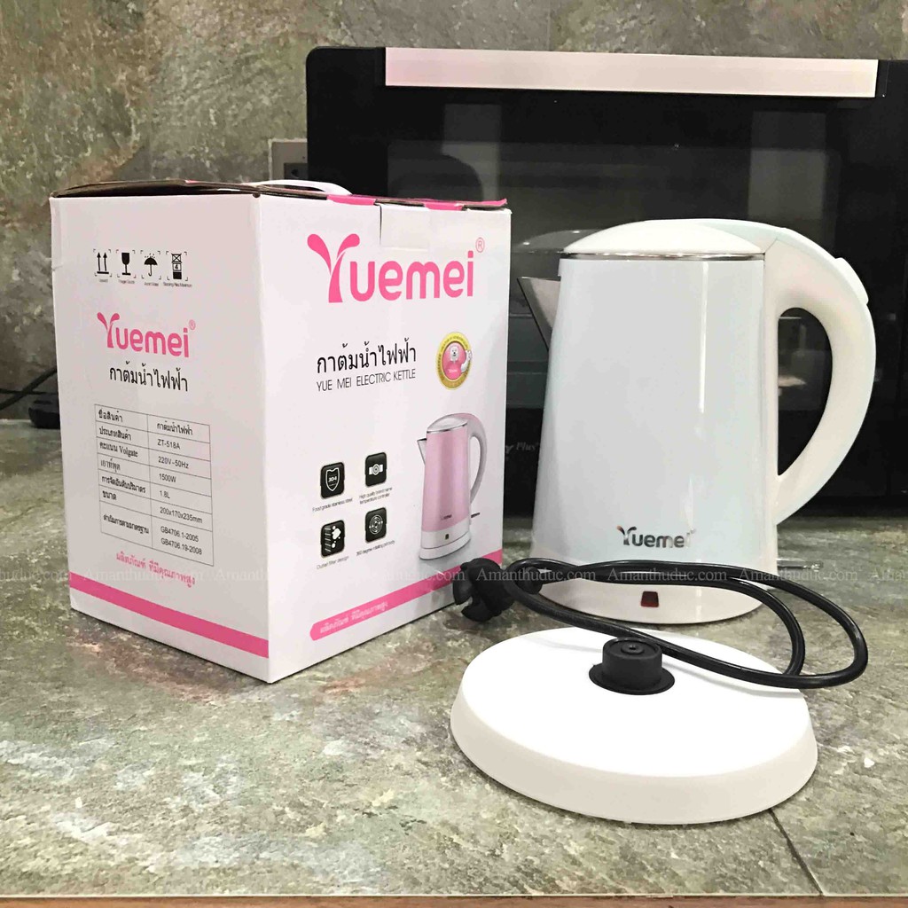 [Sôi Tự Ngắt] Bình Đun Nước Siêu Tốc Thái Lan Yuemei1.8L, Âm Đun Nước Thái Lan
