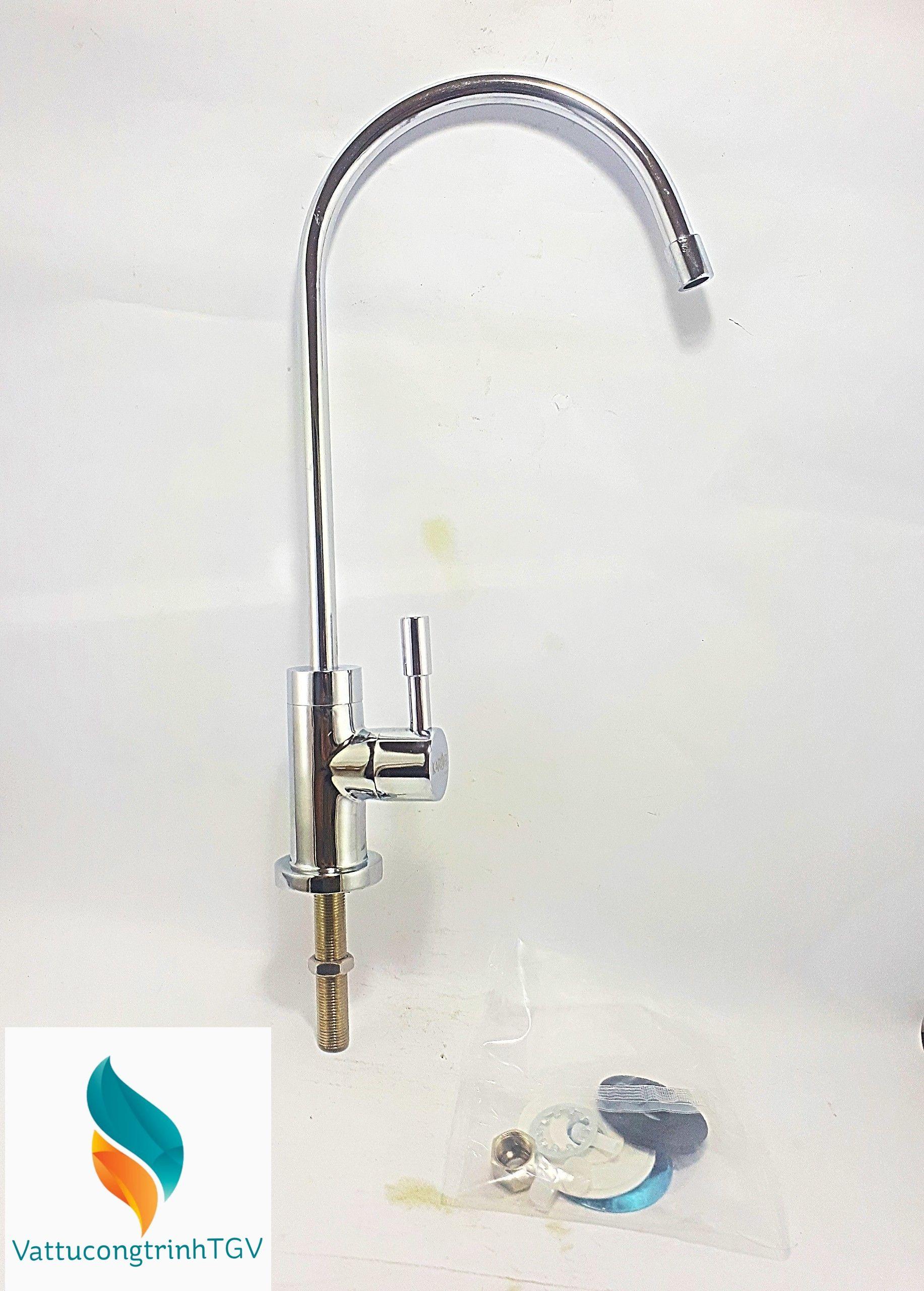 Vòi vặn cổ ngỗng inox tay gạt KAROFI dùng cho máy lọc nước R.O