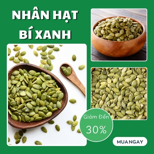 [hạt hữu cơ] Nhân bí xanh túi lớn loại 1kg - Tấn Phát - hạt dinh dưỡng