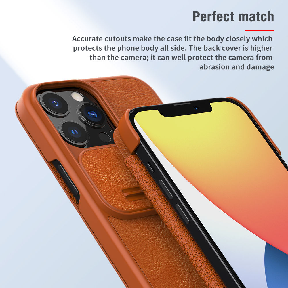 Bao da iPhone 14 Pro/ 14 Pro Max/ iPhone 13 Pro Max hiệu Nillkin Qin (Hàng chính hãng)