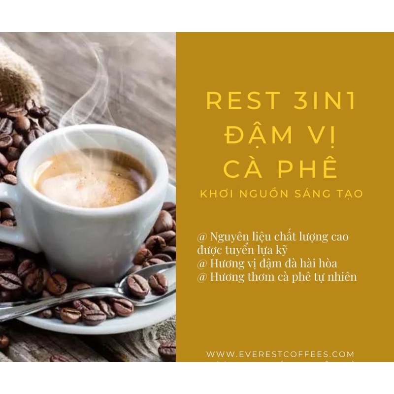 50 stick Cà phê Rest 3in1 đậm vị cà phê