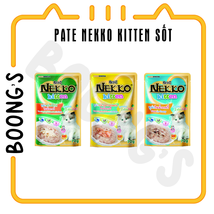 [PATE MÈO] Pate Nekko Kitten dạng sốt dành cho mèo con 70gr
