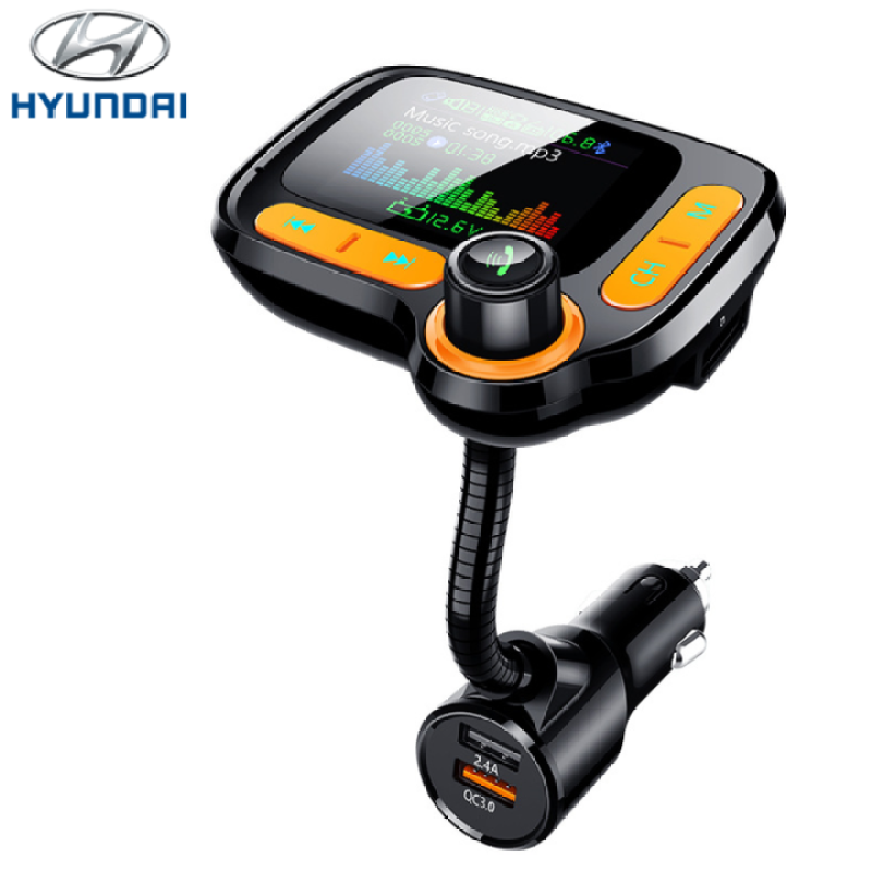 Tẩu nghe nhạc bluetooth cao cấp Huyndai C86 Sạc Nhanh QC 3.0, Tích hợp 2 cổng USB - Bảo hành 6 tháng