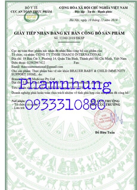 Siro Brauer Immunity Tăng Đề Kháng cho bé 100ml.