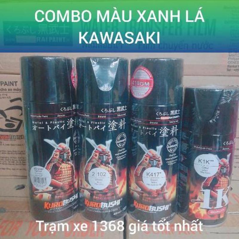 SƠN SAMURAI COMBO SƠN MÀU XANH LÁ KAWASAKI GỒM 4 CHAI