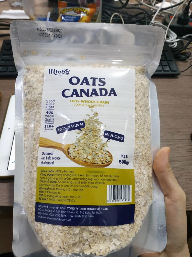 [HCM]Combo 2 kí Yến Mạch Tươi Nguyên Cám Mfood ( Cán Vỡ  )