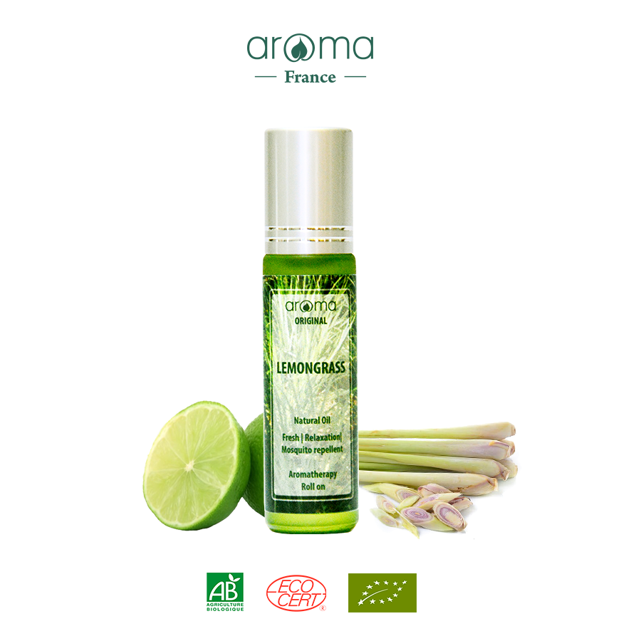 Dầu Lăn Aroma Sả Chanh Tây Ấn thơm thảo mộc thư giãn 10ml