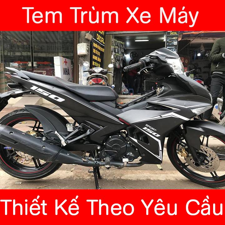 Tem Trùm Exciter 150 Đen nhám viền trắng