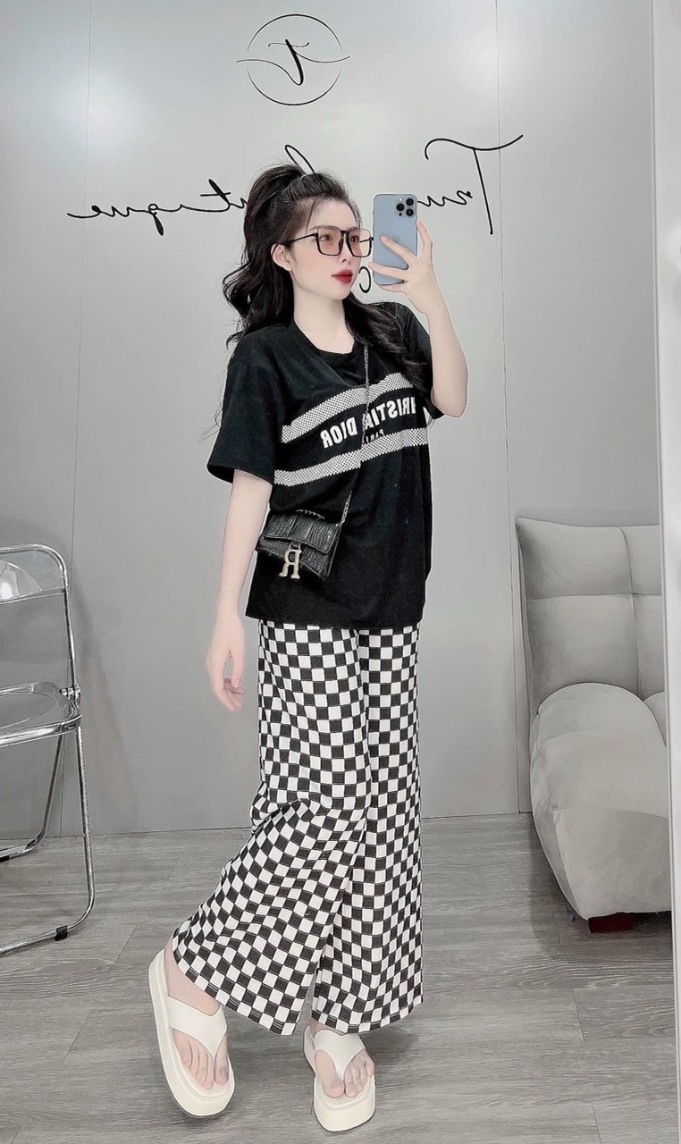 SÉT BỘ THUN INCHRISTIAN DIOR QUẦN DÀI SỌC (CÓ HÌNH THẬT)