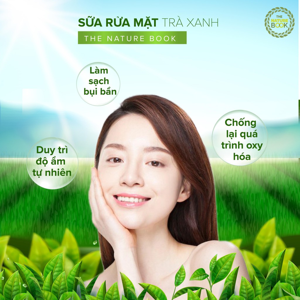 [HÀNG CHÍNH HÃNG] Sữa rửa mặt trà xanh - The Nature Book