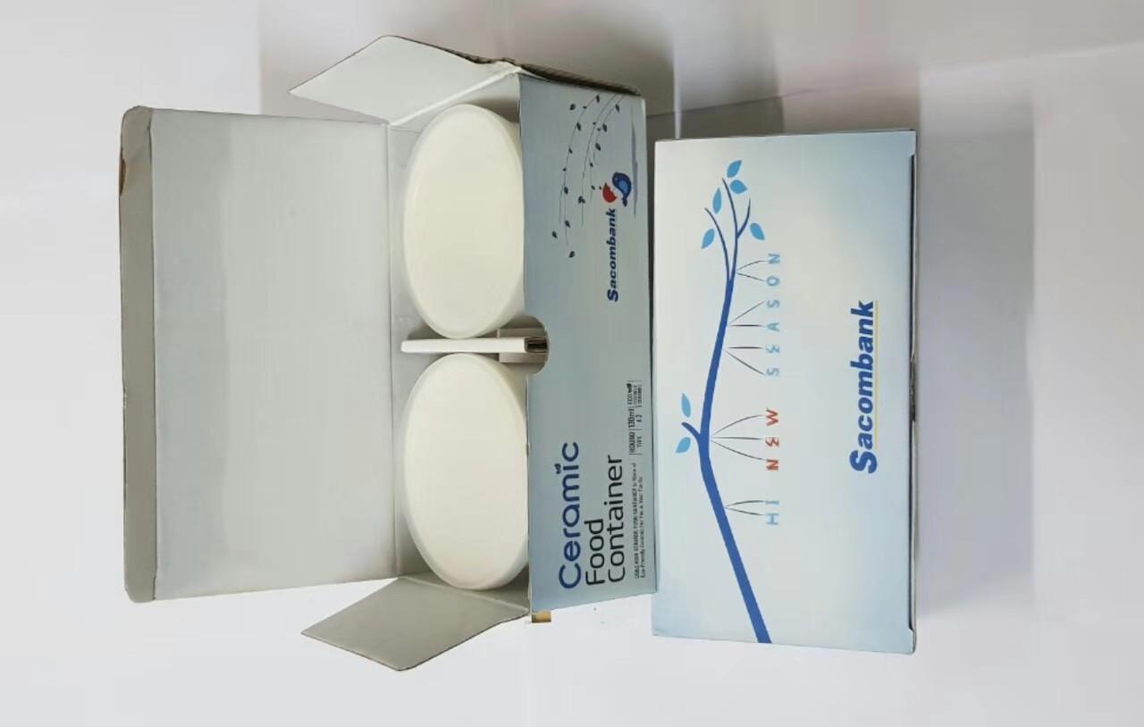 Bộ hộp gồm 2 chén sứ có nắp đậy Cao cấp ( tính năng sp xem ở hình cuối)