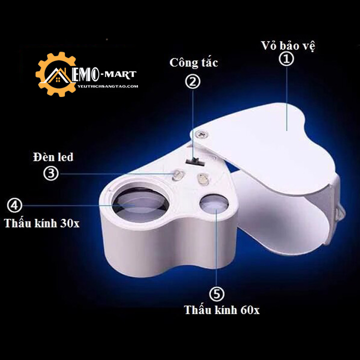 [FreeshipMAX] Kính lúp cầm tay mini 30x- 60x v2