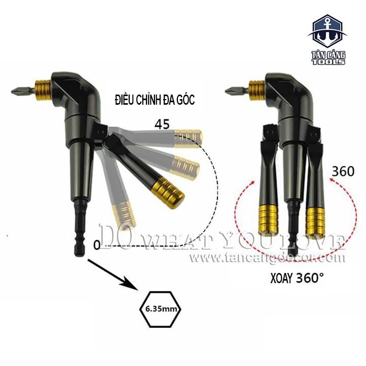 Combo Đầu Chuyển Bắn Vít Góc Jackly DB0360
