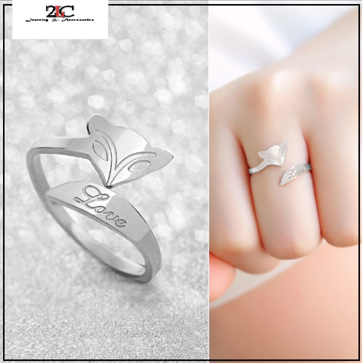 [HCM]Nhẫn Nữ Titan Cao Cấp Hồ Ly free size Siêu Cute