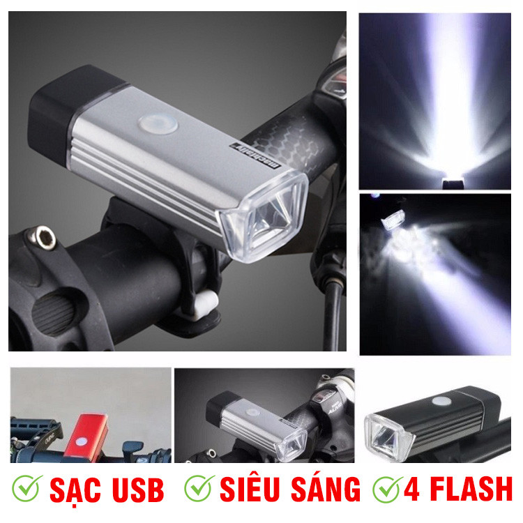 Đèn Xe Đạp Siêu Sáng 4 Chế Độ Led MACHFALLY có Sạc Pin USB