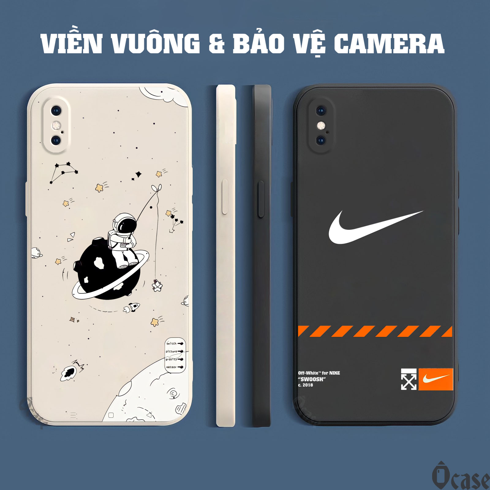 Ốp lưng iPhone 6/ 6s/ 6 plus/ 6s plus/ 7 plus/ 8 plus / X/ XR/ Xsmax in hình Nasa  vũ trụ  cạnh viền vuông có bảo vệ camera