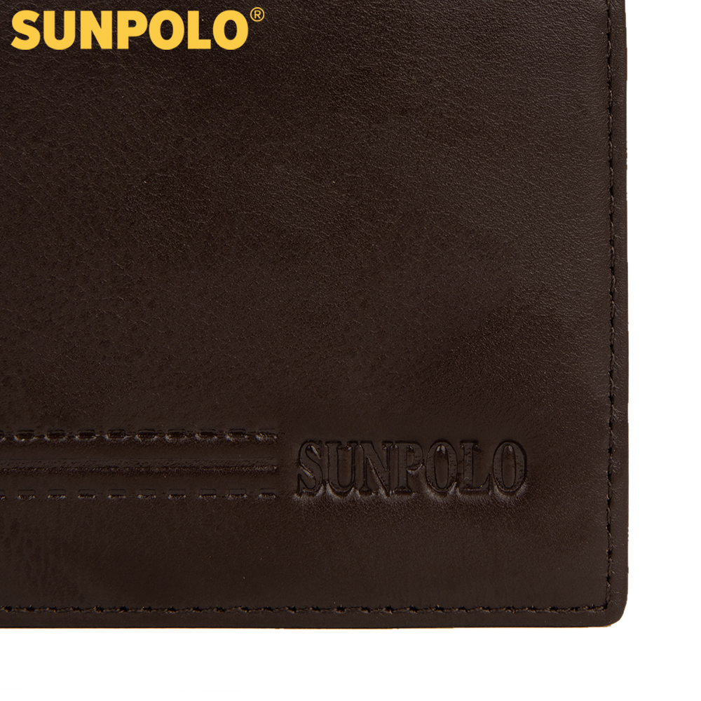Ví nam ngang da bò SUNPOLO WSCT13 (Đen, Nâu)