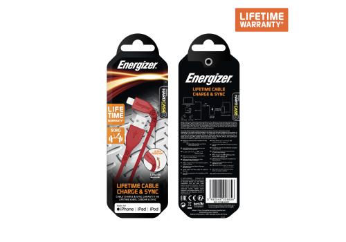 CÁP LIGHTNING ENERGIZER SIÊU BỀN 1.2M - LIFETIME WARRANTY - C41UBLIG (ĐỎ)