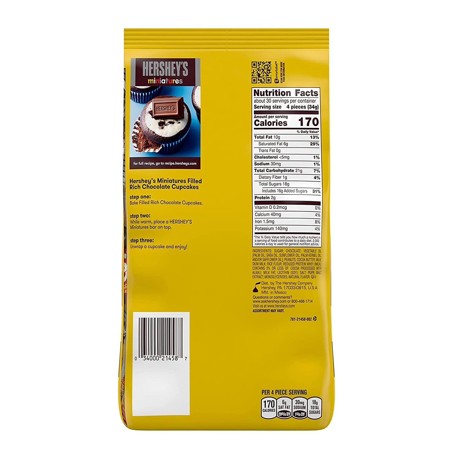 Socola thập cẩm Hershey's Miniatures, Chocolate 1.01kg bill Mỹ