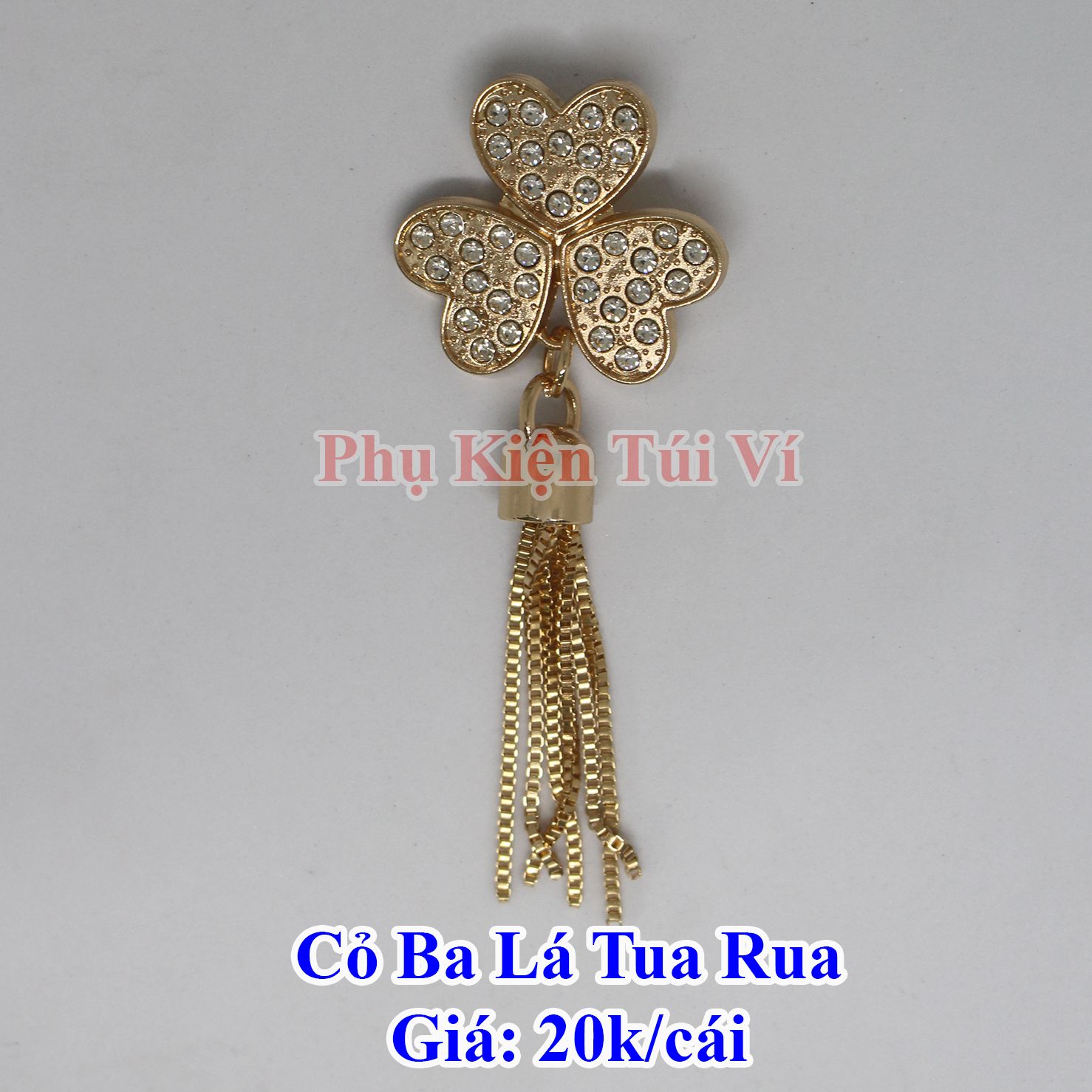 Mạc cỏ ba lá may mắn tua rua làm túi xách