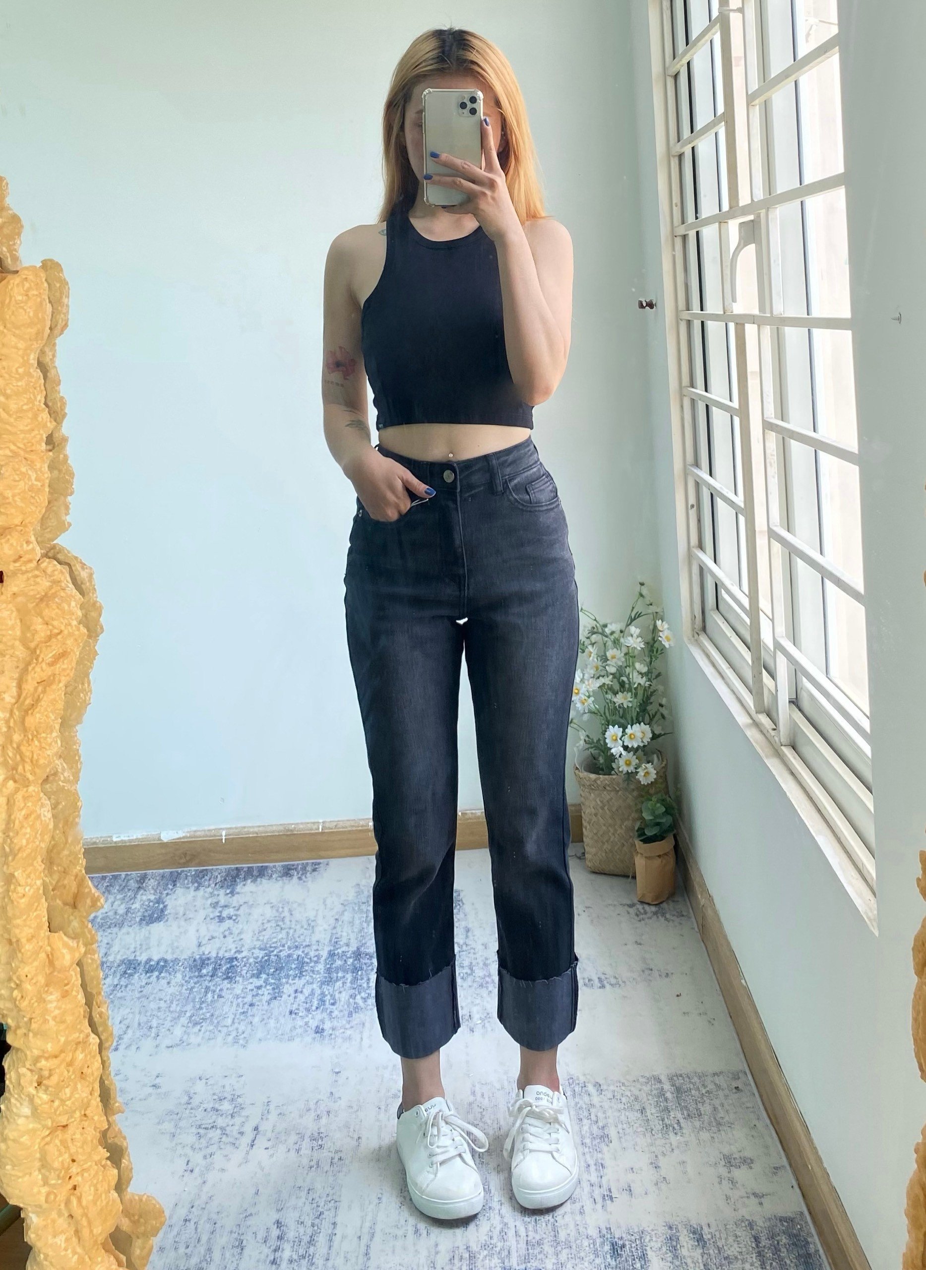 Quần Jeans suôn lật lai nhiều màu AfterBefore