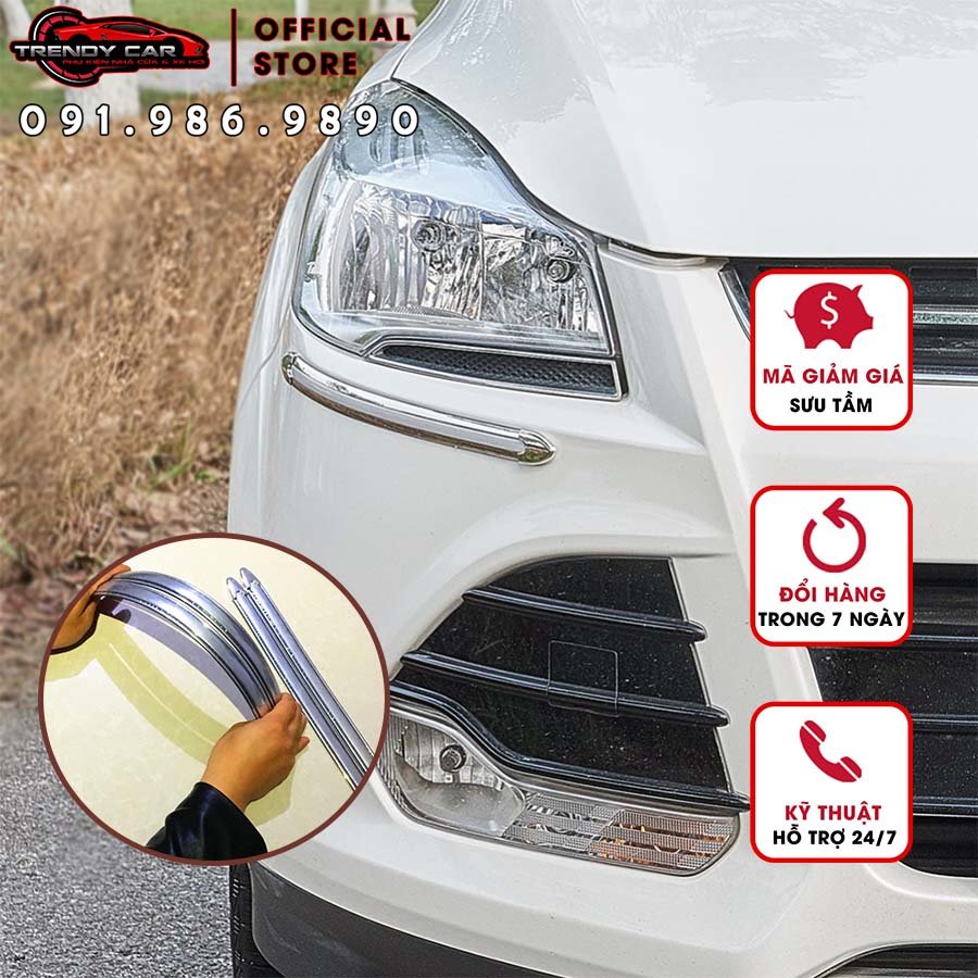 Set 4 gờ dán phản quang báo hiệu an toàn chống va chạm cho xe hơi