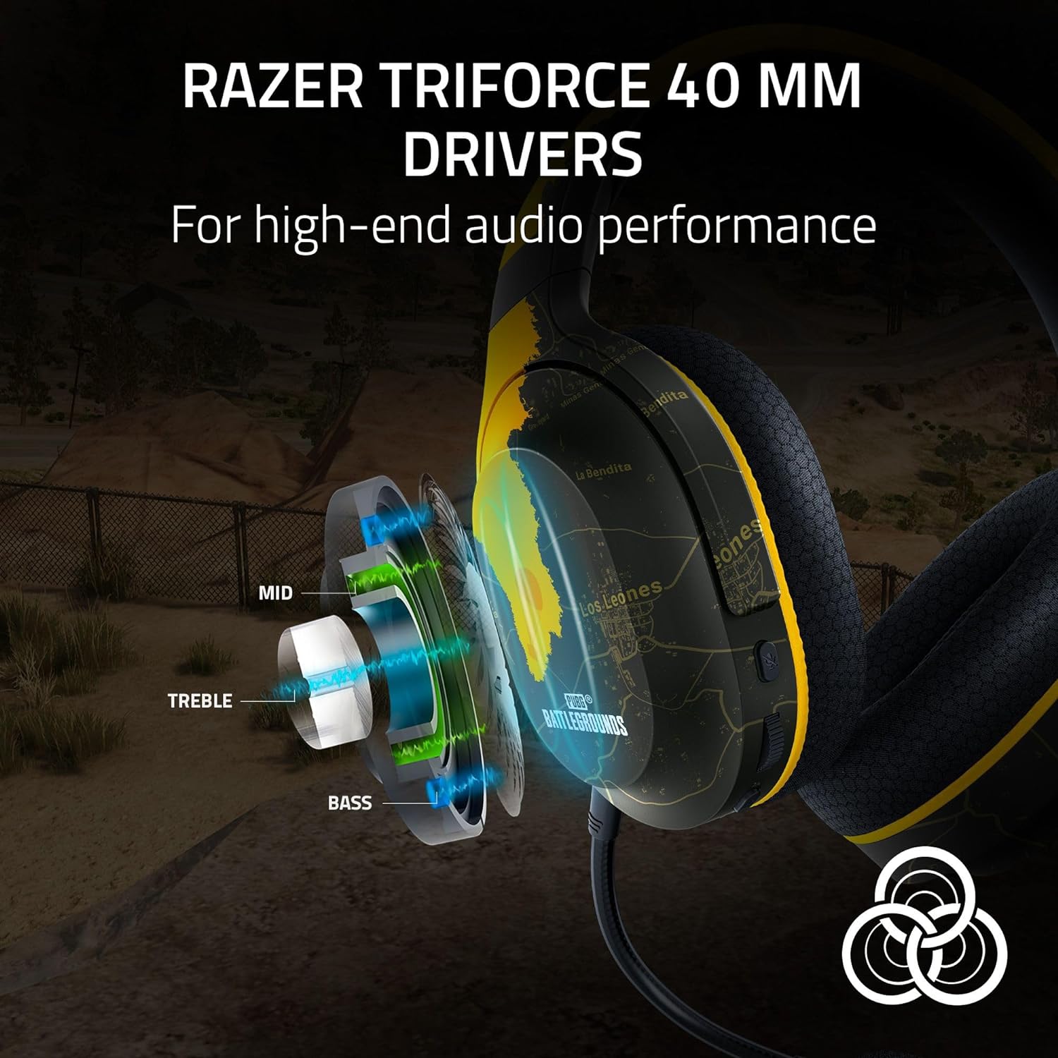 Razer Barracuda X - PUBG Edition Wireless Multi-platform Gaming and Mobile Headset (Tai nghe không dây Gaming) | 2.4GHz Wireless + Bluetooth | Lightweight | 40mm Drivers | Detachab