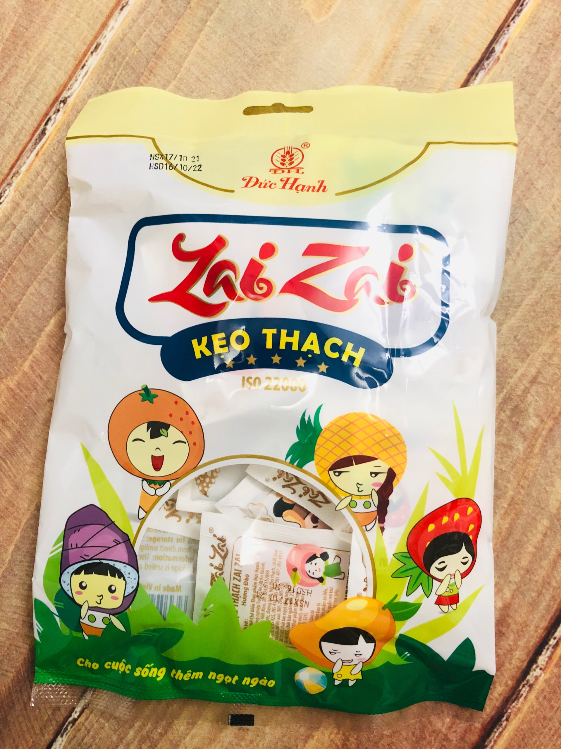 Kẹo thạch zai zai vuông gói 350 gram