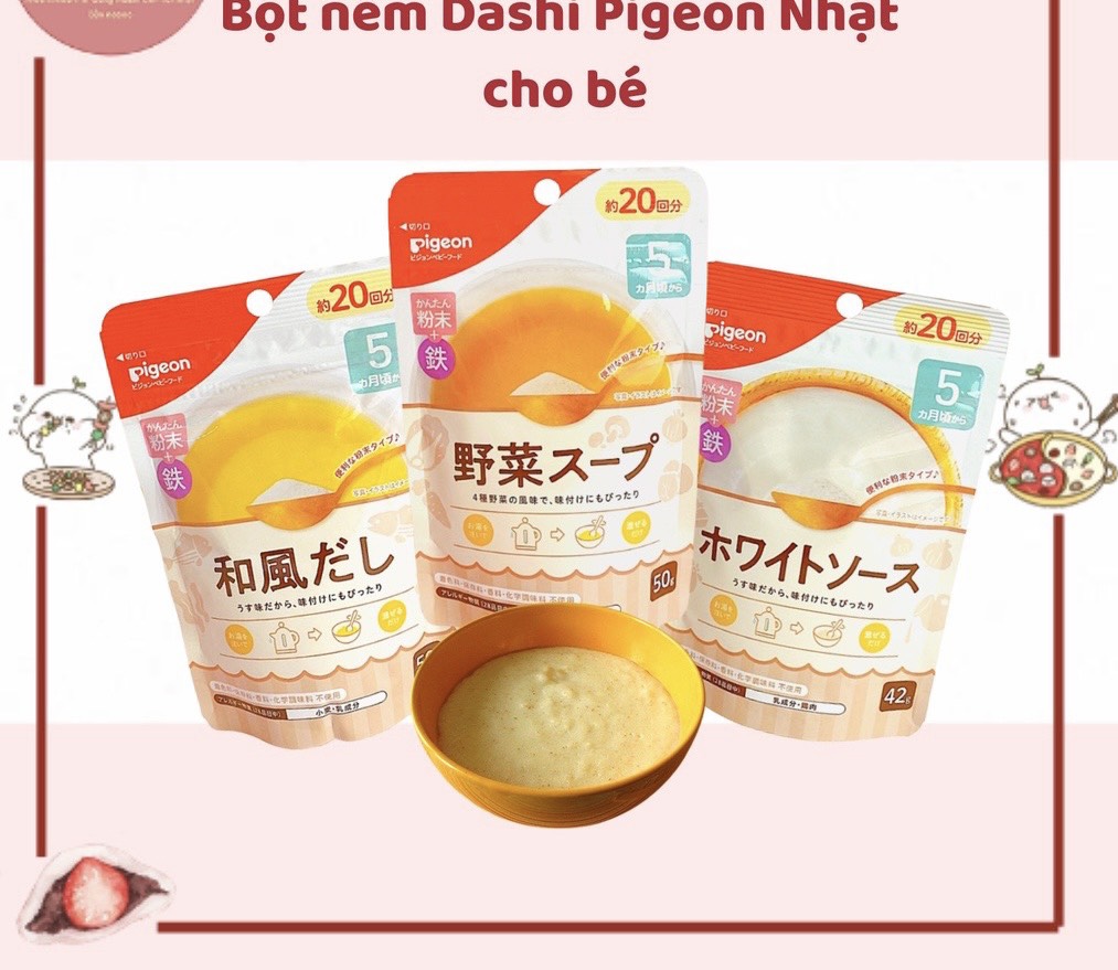 Bột nêm Dashi Pigeon Nhật cho bé 5m+ (DATE T7/2024)