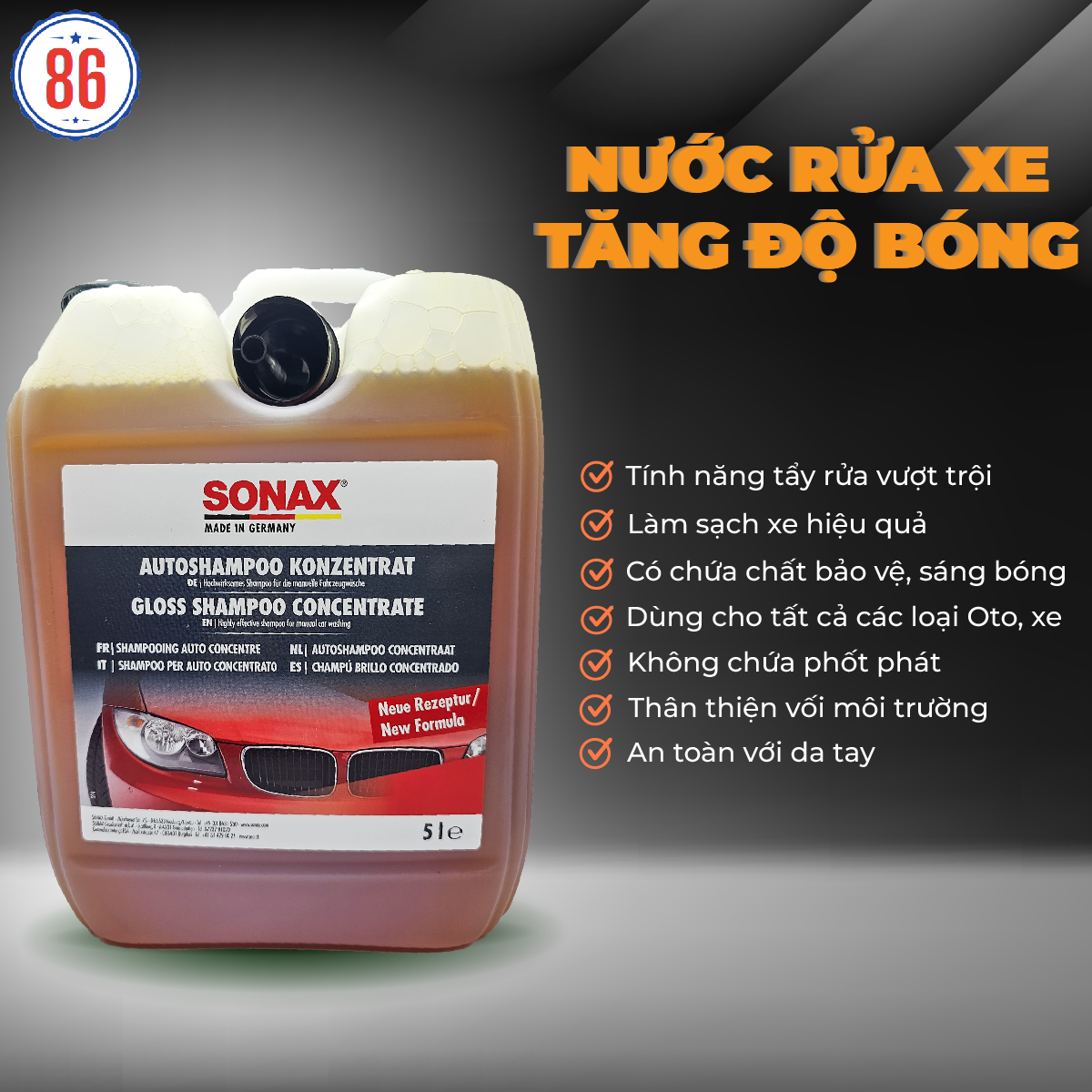 Nước Rửa Xe Sonax Gloss Shampoo 5L – 314500