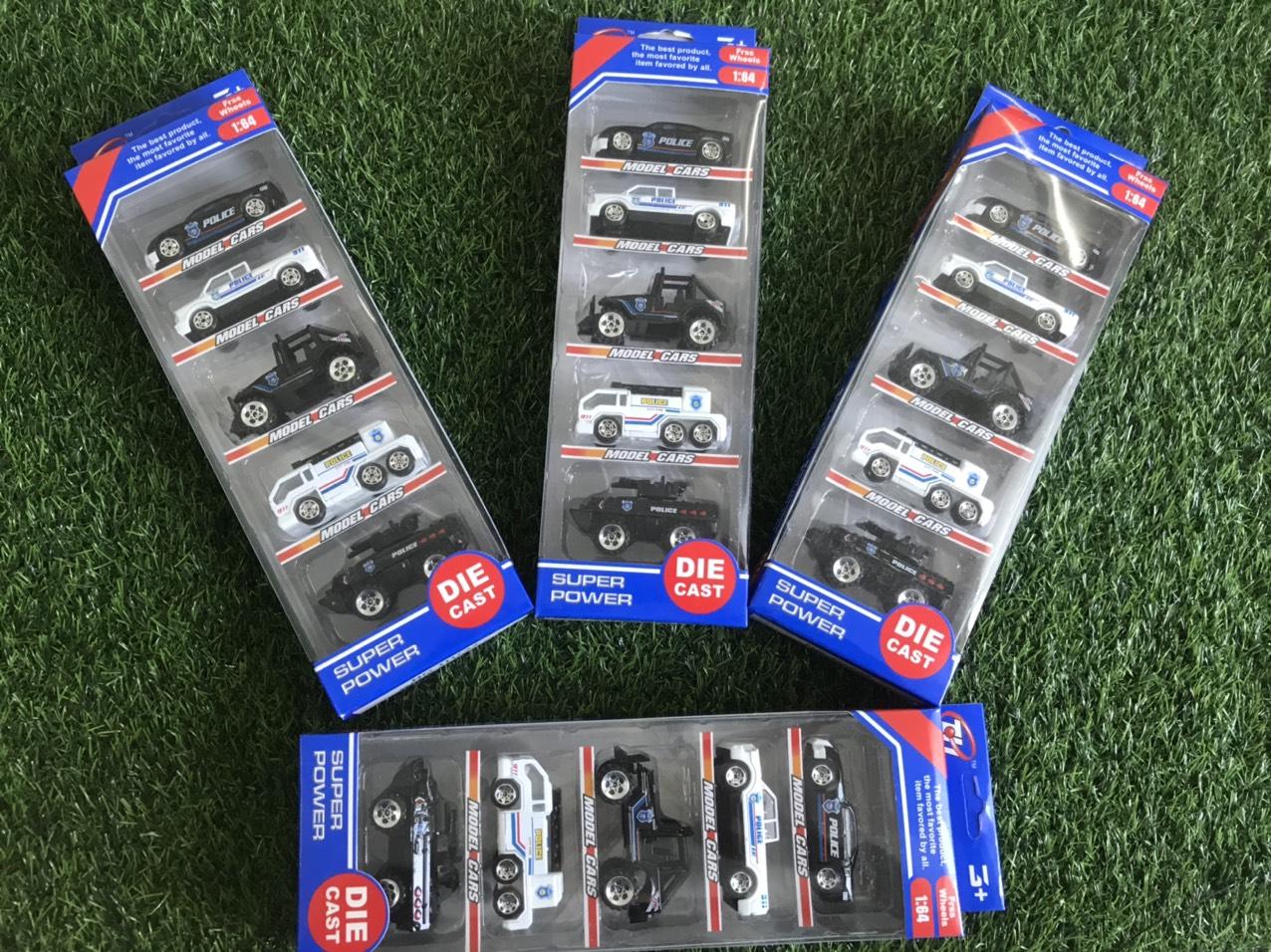 Set 5 xe đồ chơi ô tô cảnh sát