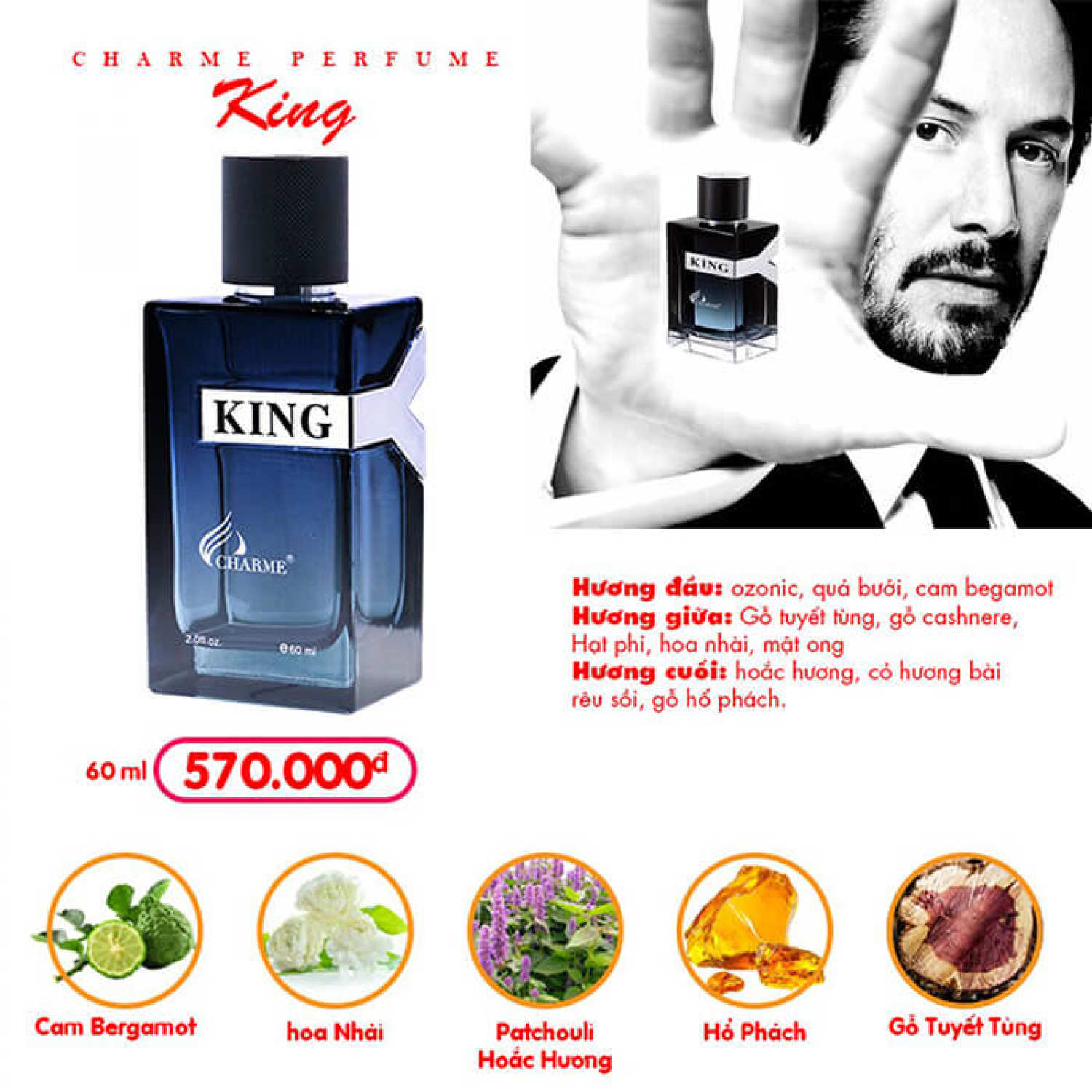 [HCM]Nước hoa King nam 60ml
