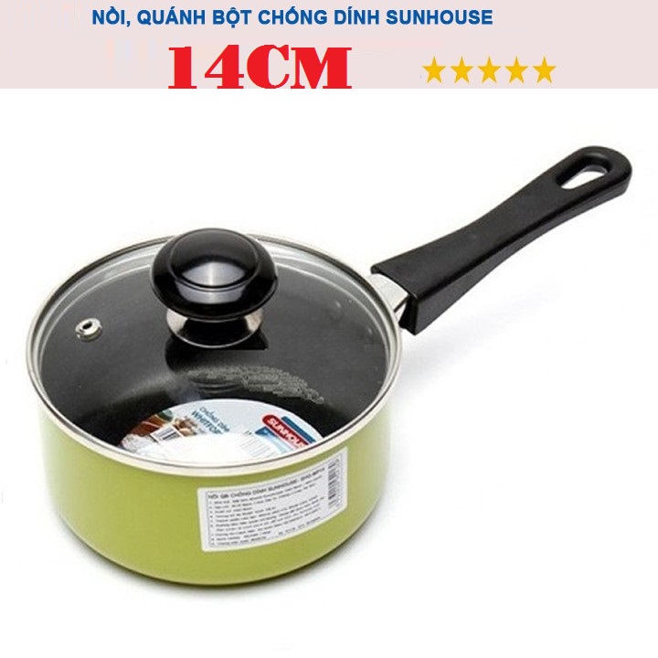 Nồi/ Quánh Bột Chống Dính SunHouse 14CM Chất Lượng Cao, An Toàn Tuyệt Đối