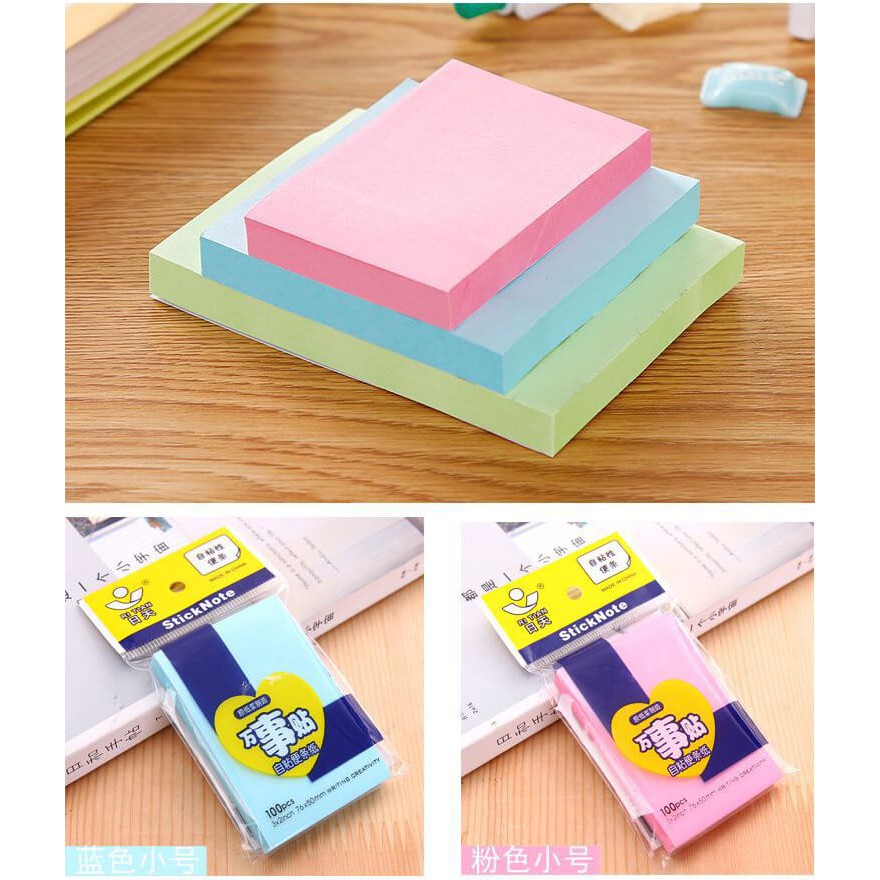Tập 100 Tờ Giấy Nhớ Stick Giấy Note Titan Đa Sắc