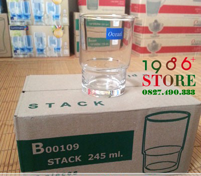 Bộ 6 Cốc Thủy Tinh Stack loại cao Ocean – B00109 – 245ml