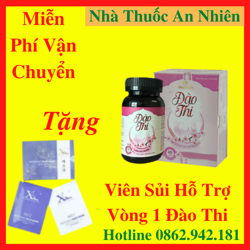 {Miễn Phí Ship}Viên uống Đào Thi [Tặng Mặt Nạ Cao Câp]Tăng cường nộ tiết tố nữ, Tăng V1 Chính Hãng - Hộp 40 viên- Tặng thước đo 3 vòng- AN001