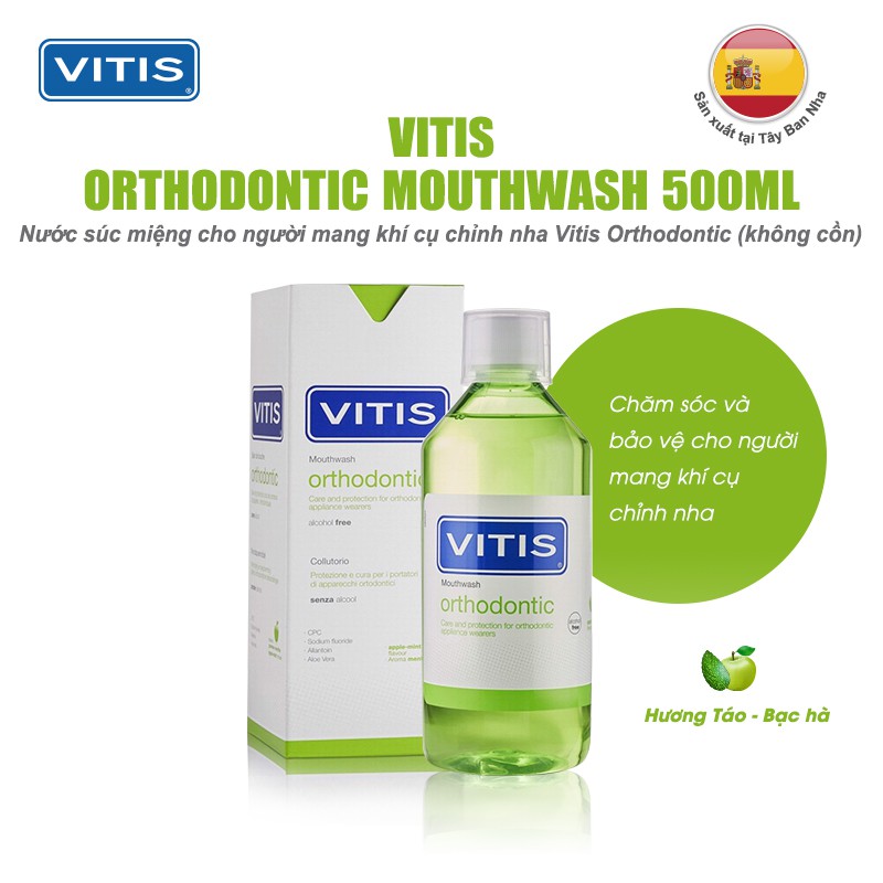 Nước súc miệng Vitis Orthodontic cho răng niềng 500ml