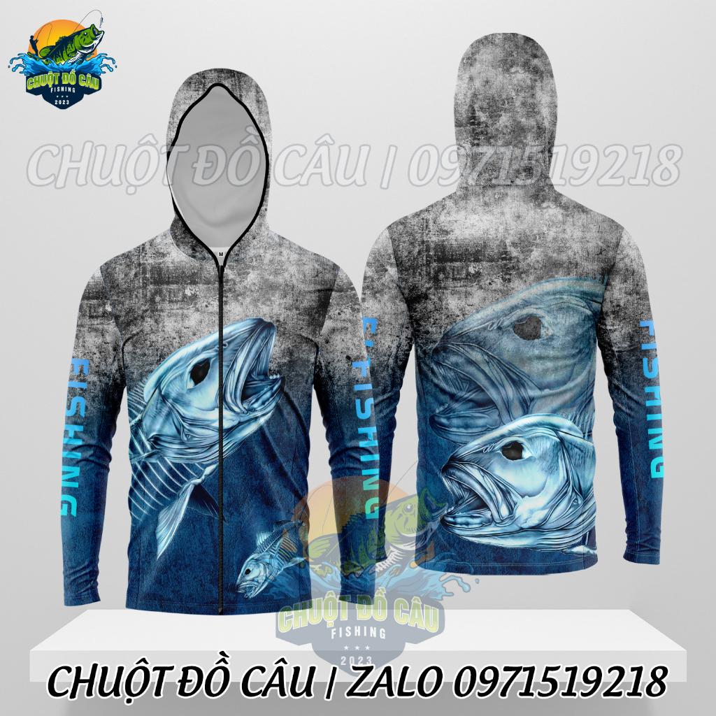 Áo khoác câu cá Big Fish xanh xám